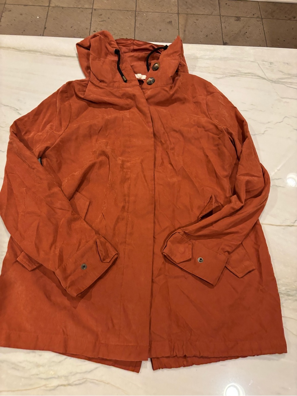 Entro Womens Hooded Anorak Jacket - Rust Orange
